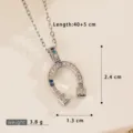 Silber Bunter Zirkonia Hufeisen (NKL03199) / Silber
