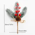 Snow Covered Red Berry Pine Needle And Pine Cone Style