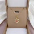 Flower Pendant Necklace (X4639) / Gold
