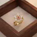 Vintage Flower Ring (J1219) / Gold
