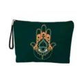 Mano de Fátima Verde Oscuro (Estilo 7) / 17*25cm (Lino) Con Correa de Muñeca