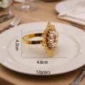 Gold Rhinestone Pearl Napkin Buckle / Gold