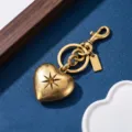 Colgante de Bolso de Corazón Grande Oro Dorado