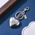 Colgante de Bolso de Corazón Grande Plata Dorada