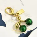 Cherry Style Pendant / Gold Green