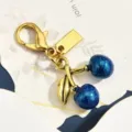 Cherry Style Pendant / Gold Blue