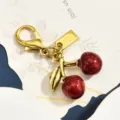 Cherry Style Pendant / Gold Red