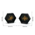 Ornement de Lettre Hexagonal (MM3D033) / Noir+Or