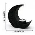 Ornement de Lune avec LED Blanc Chaud (MM3D036) / Noir