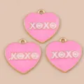 10 Pièces/Paquet / Breloque XOXO Rose