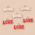 10 Pièces/Paquet / Breloques LOVE Couleurs Mixtes