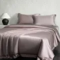 1.8m Fitted Sheet Oversized Duvet Cover 4-Piece Set / Tencel Simple Dusty Rose Purple