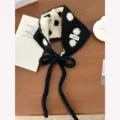 Stile con Laccio a Pois (EBT-005) / 115x14cm / pois bianchi e neri