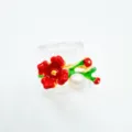 Blumen & Blatt Stil (6) / Mit Acrylperle