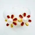 Estilo Camelia 6 (Estilo Perla Acrílica) / 1 Par / Oro rojo