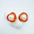 Estilo Remolino 9 (Estilo Perla Acrílica) / 1 Par / Oro rojo