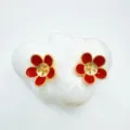 Estilo Flor de Esmalte 11 (Solo Base Sin Perla) / 1 Par / Oro rojo