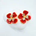 Estilo Pétalo de Esmalte 13 (Solo Base Sin Perla) / 1 Par / Oro rojo