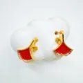 Estilo Abanico 15 (Solo Base Sin Perla) / 1 Par / Oro rojo