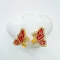 Estilo Mariposa 19 (Solo Base Sin Perla) / 1 Par / Oro rojo