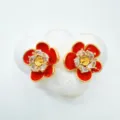 Estilo Pétalo Pavé 20 (Solo Base Sin Perla) / 1 Par / Oro rojo