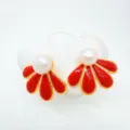 Estilo Pétalo Colgante 21 (Estilo Perla Acrílica) / 1 Par / Oro rojo
