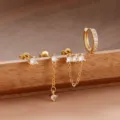 Geometric Round Combination Style (Y26708) / 4 Pieces/Pack / Gold