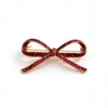 Red Enamel Hollow Bowknot Brooch