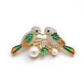 Double Bird Pearl Enamel / Gold