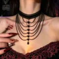 Style Goutte Noire / Collier Goutte d'Eau Noir