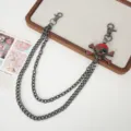 Black Chain With Red Rhinestone