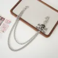 Silver Chain With Black Rhinestone