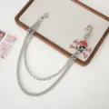 Silver Chain With Red Rhinestone