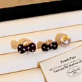 Polka Dot Beflockung Schleife Perle Stil (A2885D)