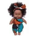 Orange Blau Geometrischer Strampler Stil (Q8-007C) / 8 Zoll