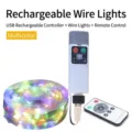 Lederbandlicht / 5 Meter 50 LEDs / bunt / Wiederaufladbarer Controller + Fernbedienung
