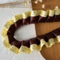 Yellow Coffee Two-Tone Polka Dot Pleated Style (No. 2) / 1 Meter (Width Approx 2.5cm)