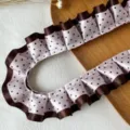 Coffee Pink Polka Dot Ruffled Style (No. 14) / 1 Meter (Width Approx 2.5cm)