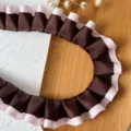 Dark Brown with Pink Ruffled Style (No. 15) / 1 Meter (Width Approx 2.5cm)