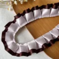 Pink Spliced Brown Satin Pleated Style (No. 17) / 1 Meter (Width 2.5cm)