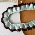 Green and Brown Spliced Satin Pleated Style (No. 18) / 1 Meter (Width 2.5cm)