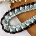 Coffee Green Polka Dot Ruffled Style (No. 19) / 1 Meter (Width Approx 2.5cm)