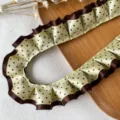 Coffee Yellow Polka Dot Ruffled Style (No. 20) / 1 Meter (Width Approx 2.5cm)