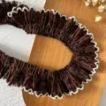 Coffee Leopard Print Ruffled Style (No. 21) / 1 Meter (Width Approx 3cm)