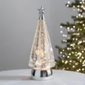 Rotating Musical Silver Christmas Tree