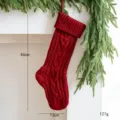 Cable Knit Christmas Stocking / Red