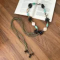 Wood Bead Flower Braided Waist Chain (K0261)