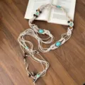 Turquoise White Cord Woven Waist Chain (K0164)