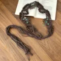 Crescent Coin Leather Cord Waist Chain (K0404)
