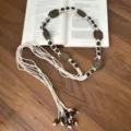 White Cord Patterned Medallion Waist Chain (K0373)